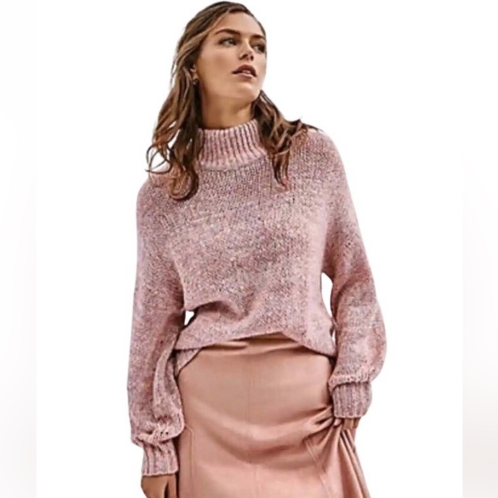 Ann Taylor Marled Mock Neck Sweater